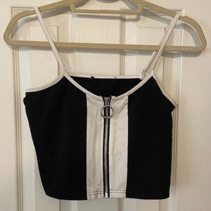 Forever 21 Zip Up Cropped Tank Top